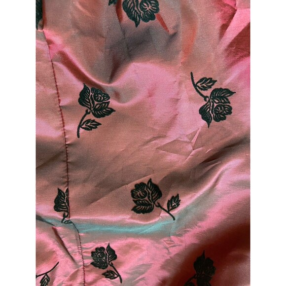 Vintage Jessica McClintock Y2K Velvet Rose Taffeta Skirt Size 10 Wine Whimsygoth - Picture 7 of 15
